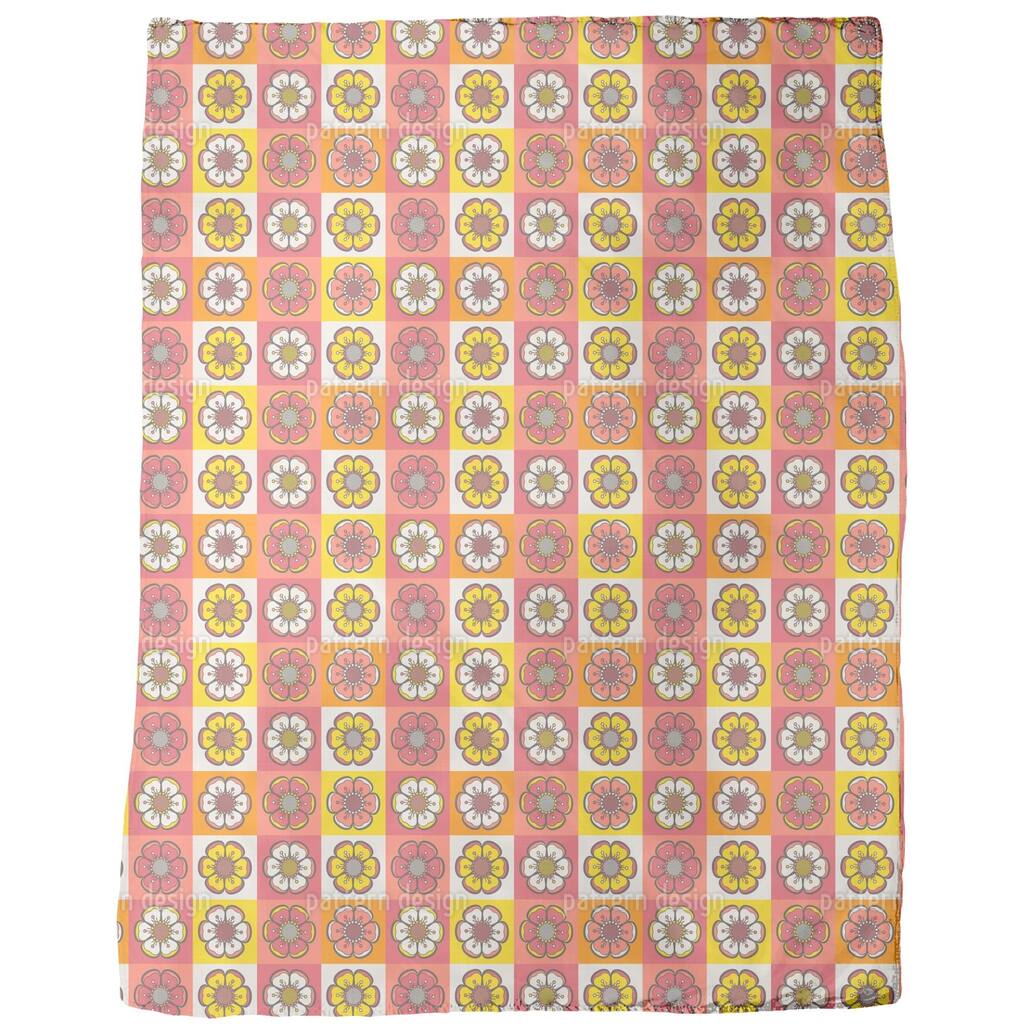 Bohemian Flower Patchwork Fleece Blanket