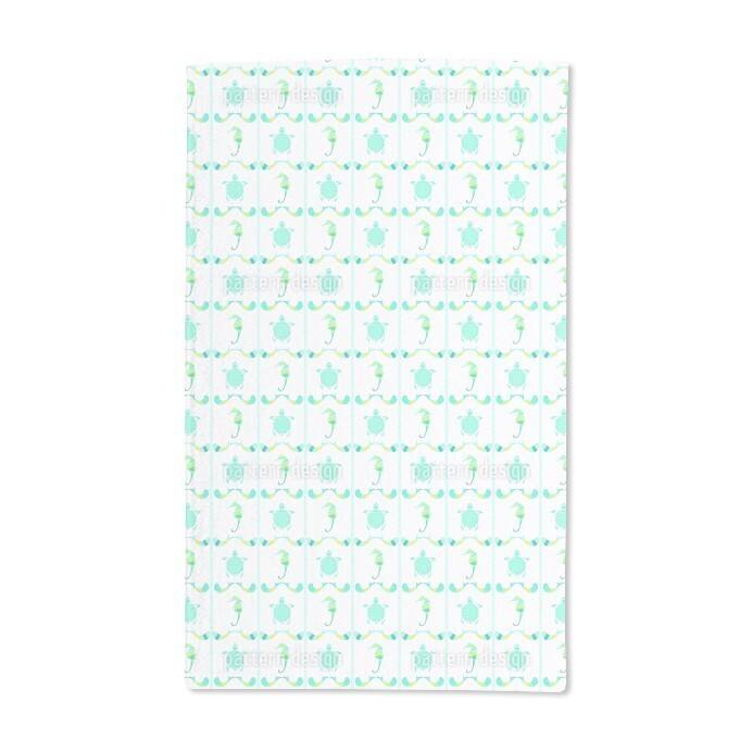Turtles and Seahorses Hand Towel (Set of 2)