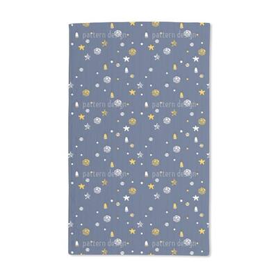 Christmas Decorations Blue Hand Towel (Set of 2)