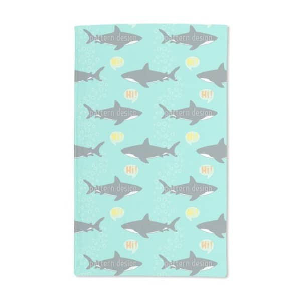 Shop Hello Shark Hand Towel Set Of 2 Overstock 12623553