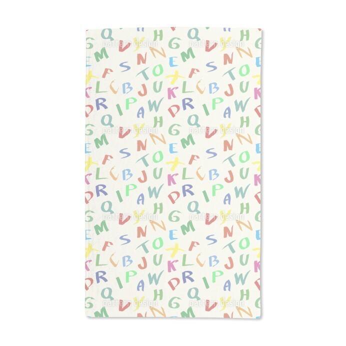 Alphabet of Hand Drawn Letters Hand Towel (Set of 2)