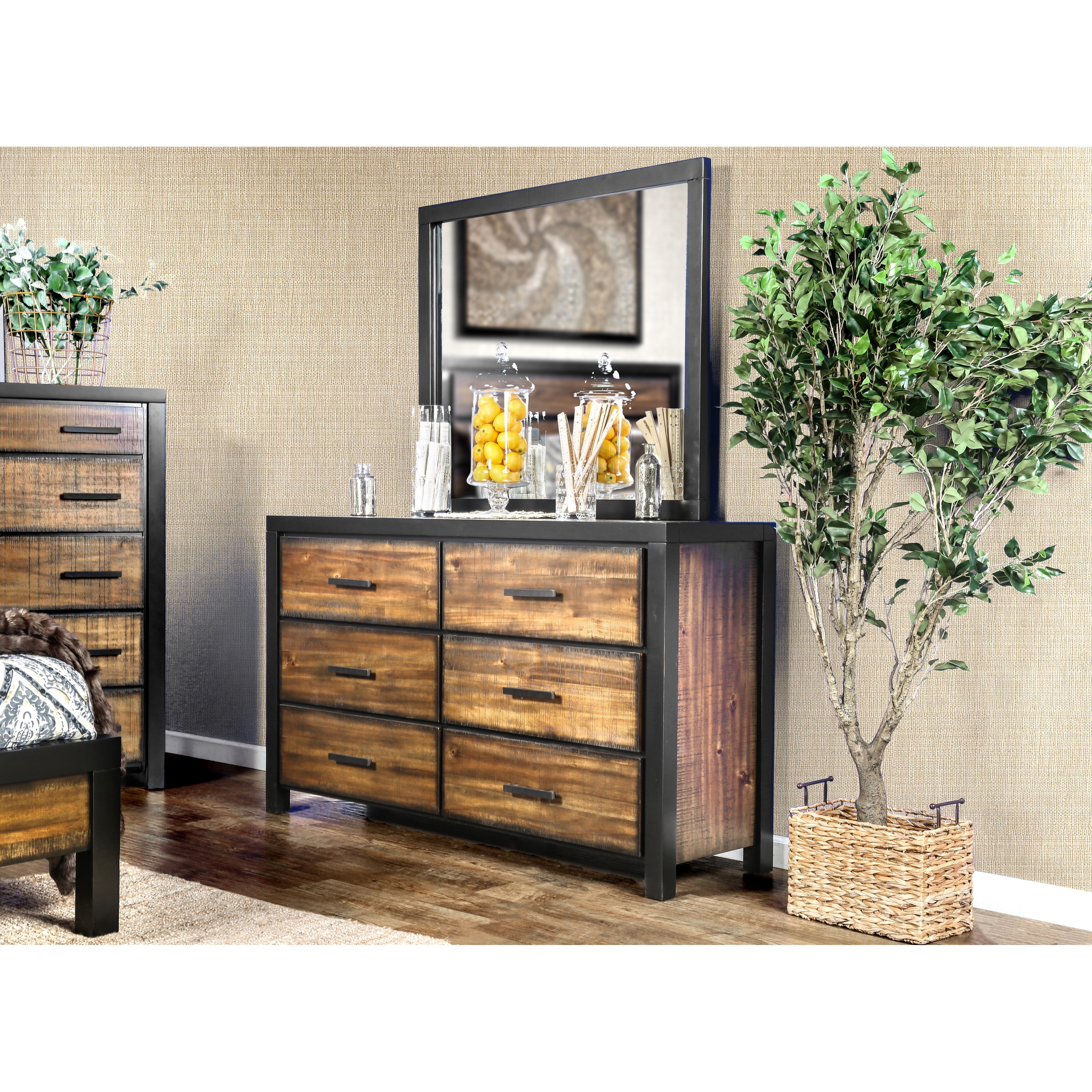 Shop Furniture Of America Nown Rustic Oak 2 Piece Dresser And