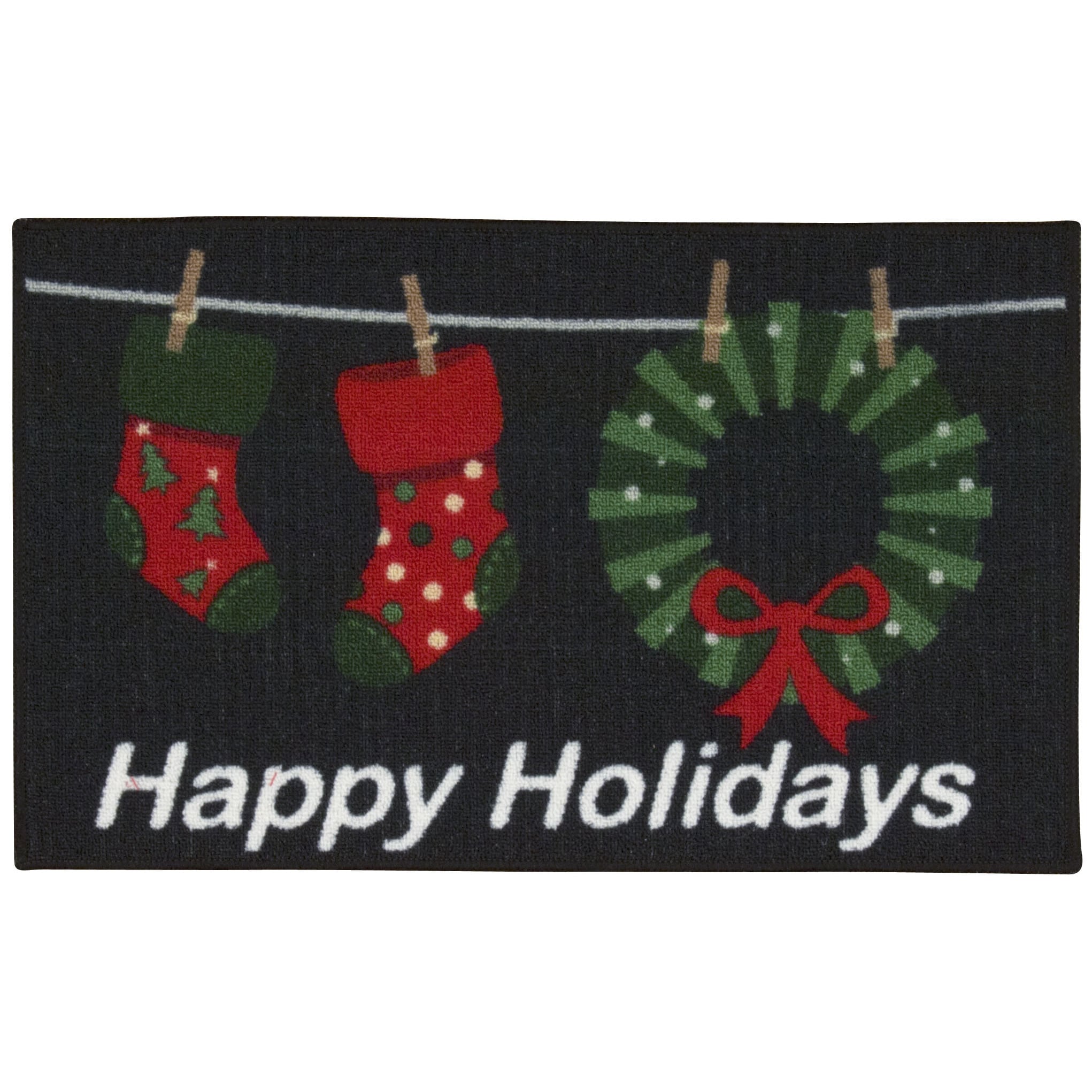 Nourison Essential Elements Happy Holidays Black Accent Rug - 1'6" x 2'3"