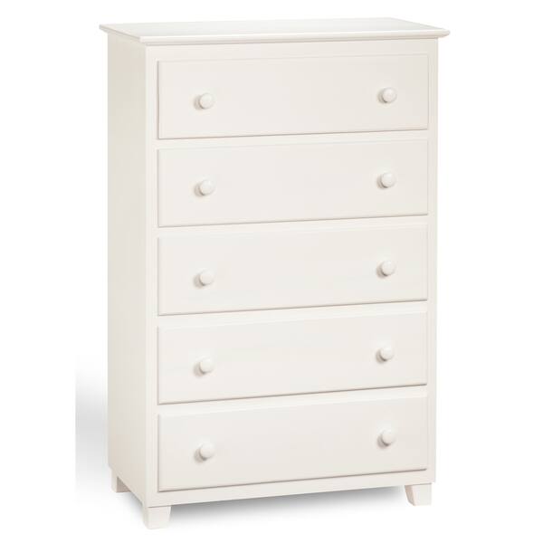 Shop Atlantic White Wood 48 Inch 5 Drawer Chest Overstock 12634791