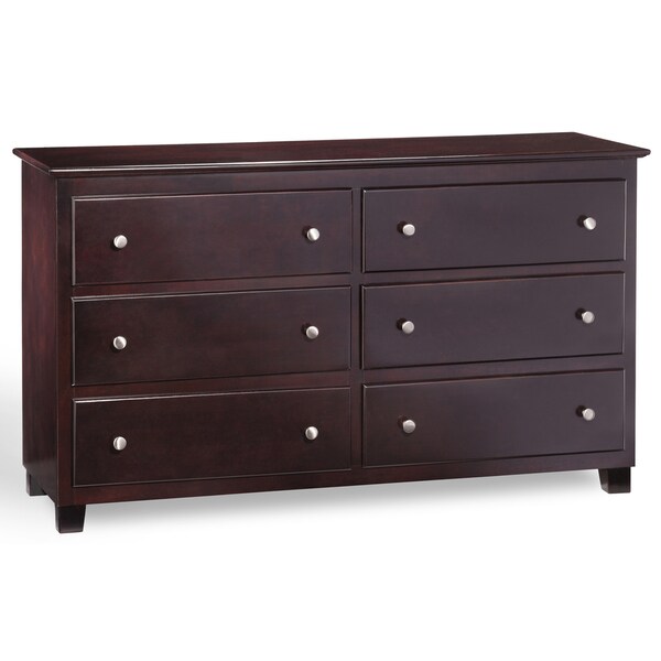 Atlantic Espresso Wood 54-inch 6-drawer Dresser - Free ...