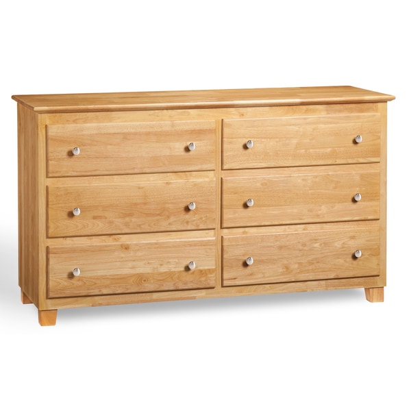 Atlantic Natural Maple Wooden 54inch 6drawer Dresser Free Shipping