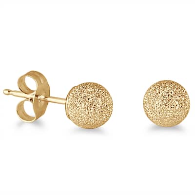 Marquee Jewels 14K Yellow Gold Laser Cut 4-millimeter Ball Stud Earrings