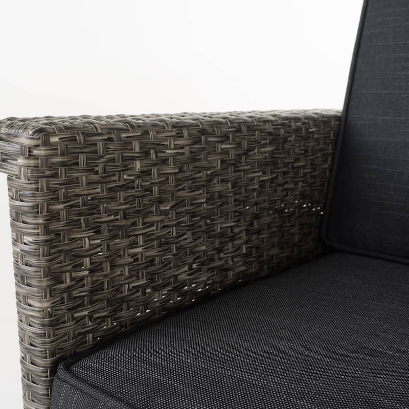 Puerta Outdoor Wicker Barstool with Cushions (Set of 2) by Christopher Knight Home