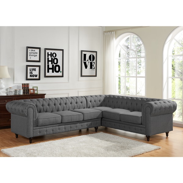 Shop Sophia Modern Style Tufted Rolled Arm Left Facing Chaise Sectional   Sophia Modern Style Scrolled Arm With Facing Left Chaise Sectional Sofa Set 9827c48e D89e 4843 8b9a 08f0277297b0 600 