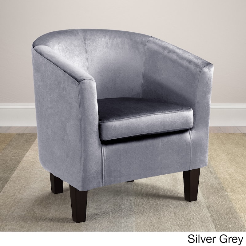 Copper Grove Broadway Velvet Upholstered Tub Chair - Silver