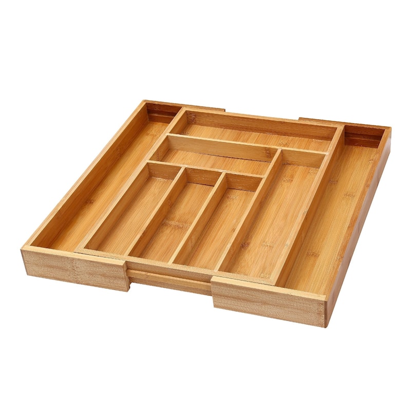 YBM Home & Kitchen Expandable 6-compartment Kitchen Utensil/Flatware/Cutlery Drawer Organizer Tray