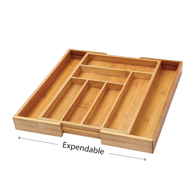 YBM Home & Kitchen Expandable 6-compartment Kitchen Utensil/Flatware/Cutlery Drawer Organizer Tray