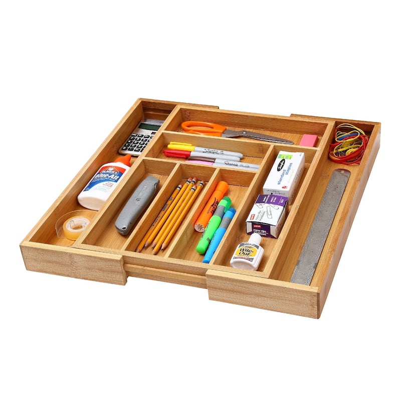 YBM Home & Kitchen Expandable 6-compartment Kitchen Utensil/Flatware/Cutlery Drawer Organizer Tray