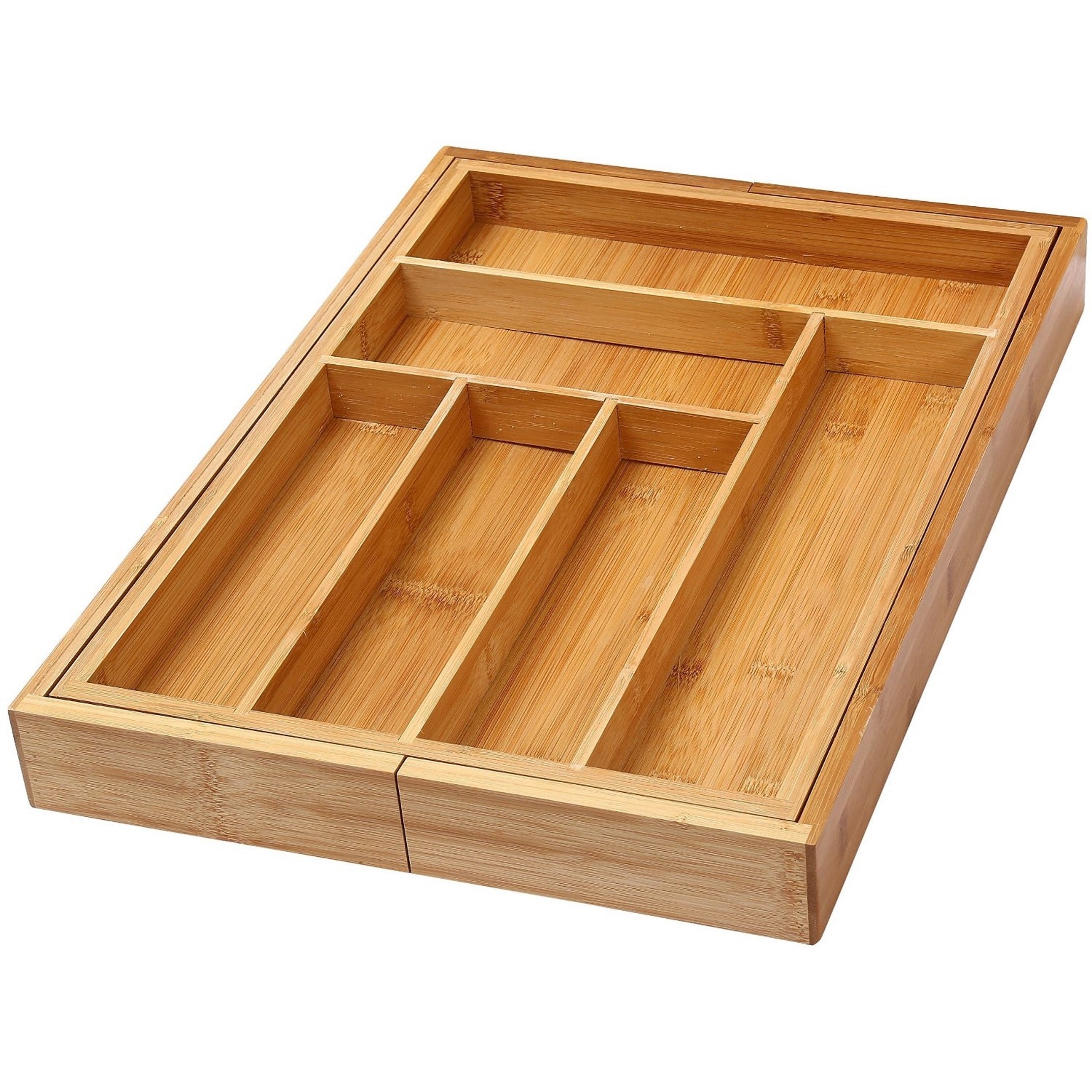 Shop Ybm Home Kitchen Bamboo 6 Compartment Cutlery Drawer