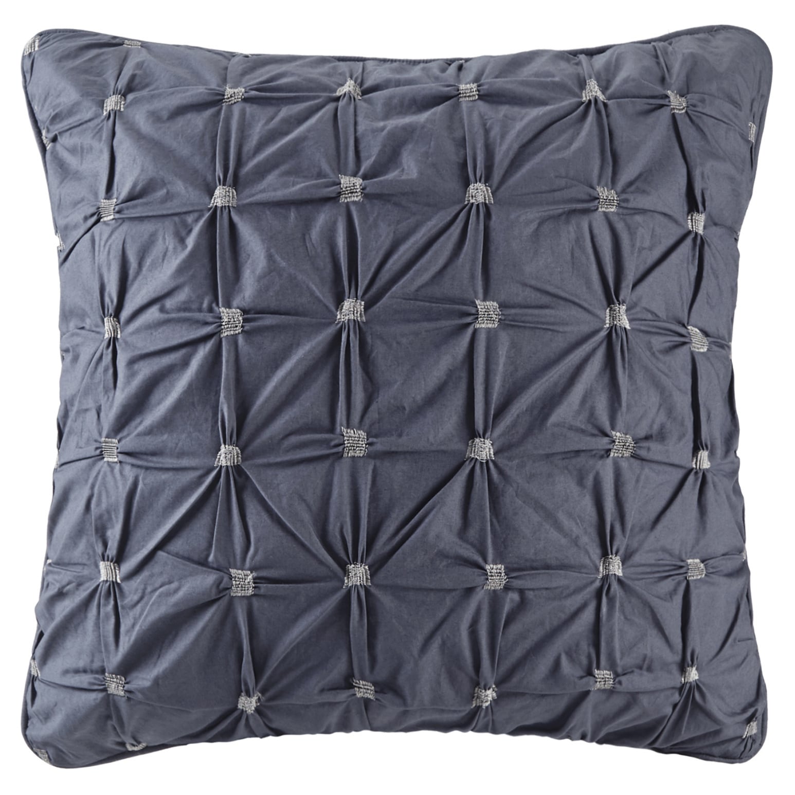 Carbon Loft Dickson Navy Cotton Embroidered Euro Sham