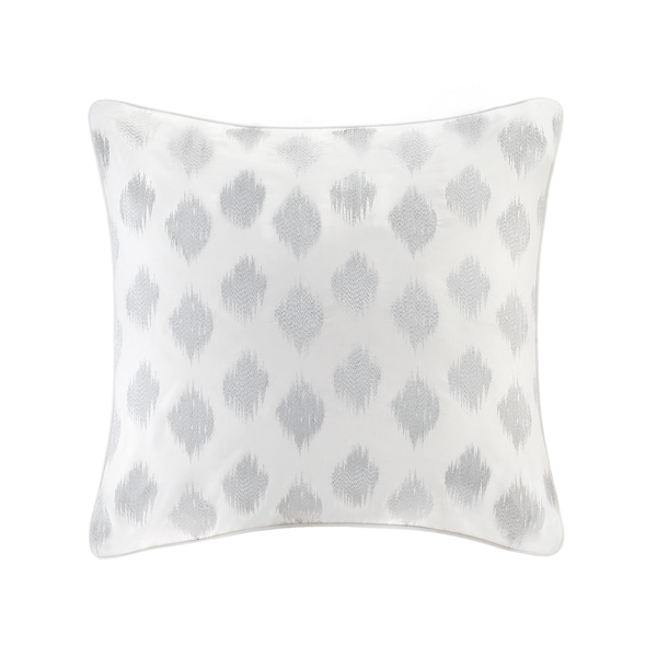 INK+IVY Nadia Dot Silver Cotton Embroidered Euro Sham