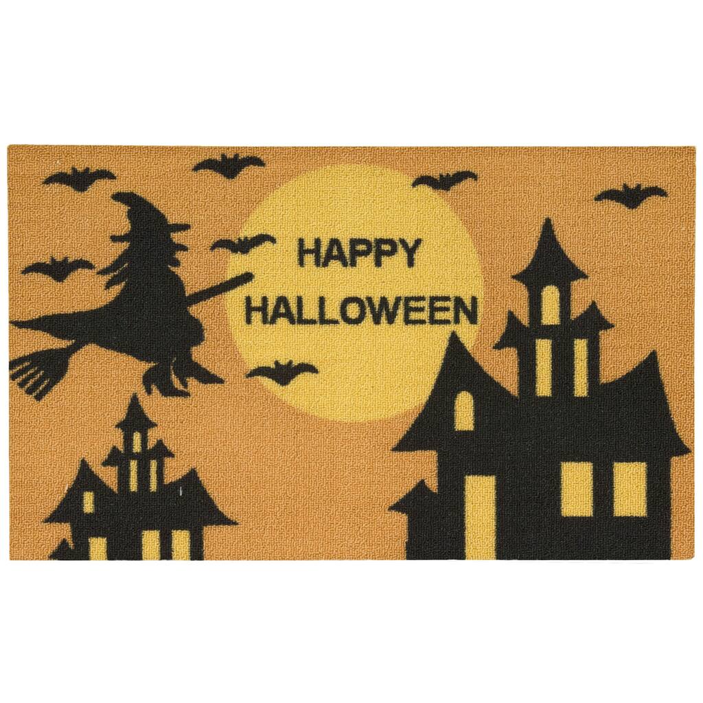 Nourison Essential Elements Happy Halloween Witch Orange Accent Rug - 1'6" x 2'3"
