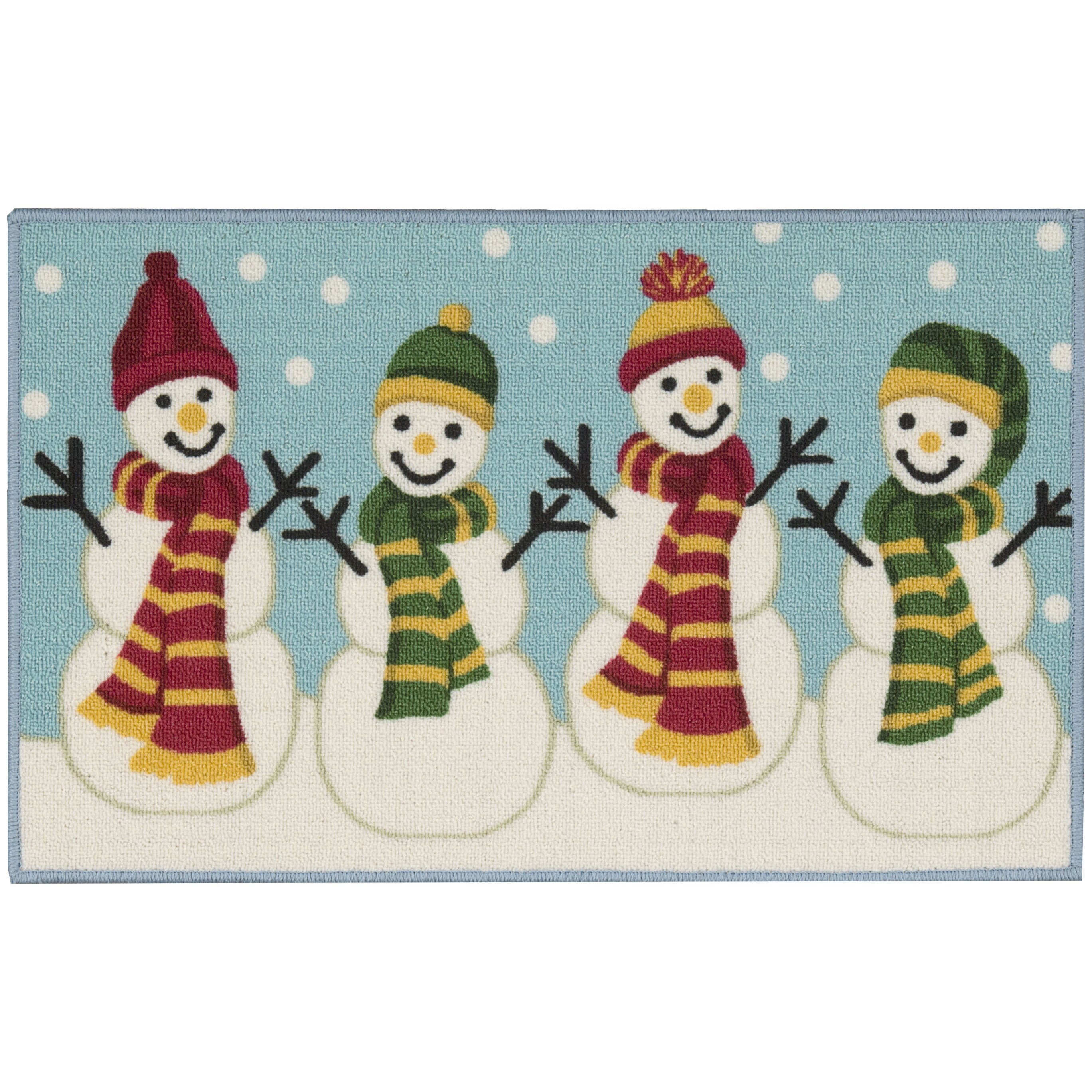 Nourison Essential Elements Four Snowmen Light Blue Accent Rug - 1'6" x 2'3"