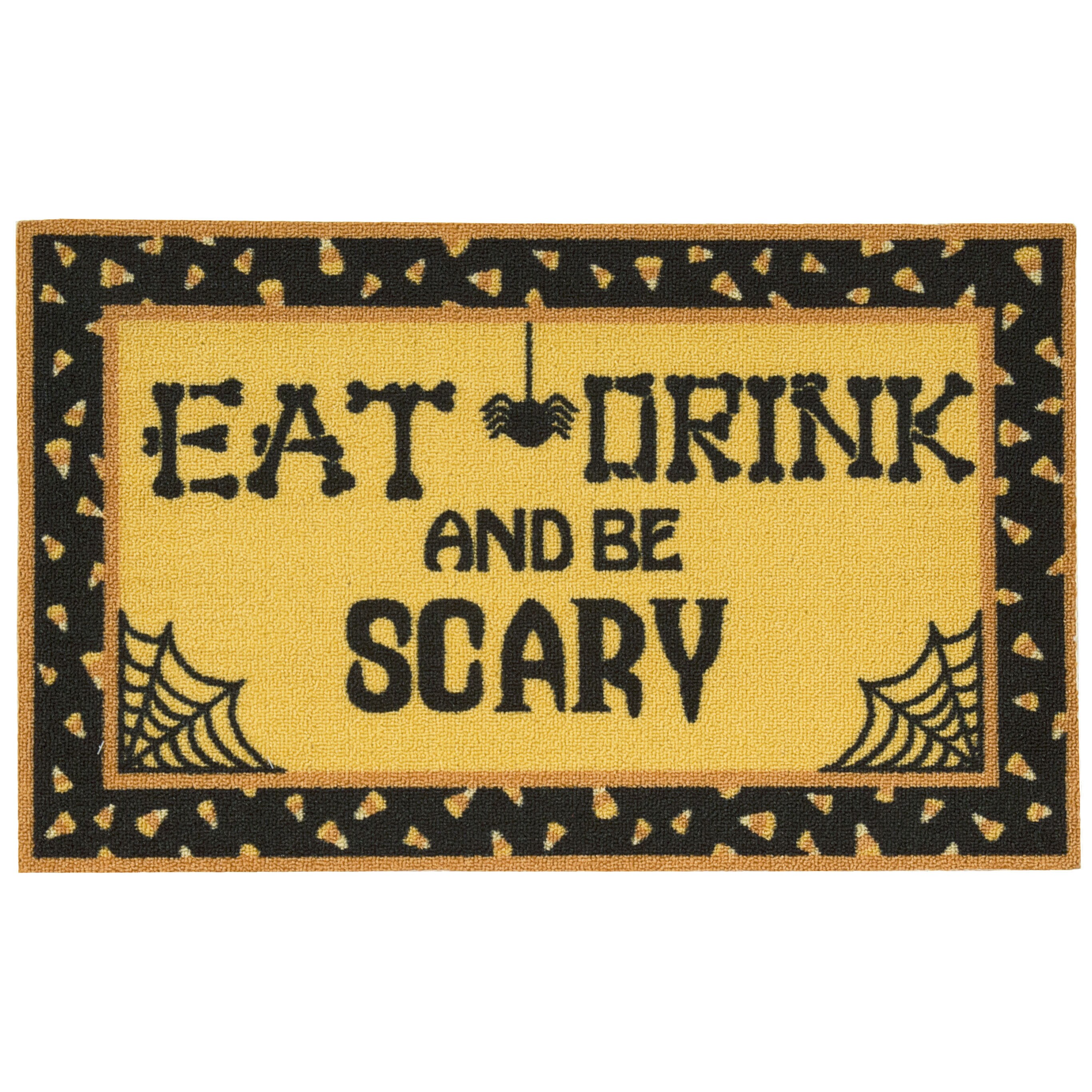 Nourison Essential Elements Eat Drink Be Scary Yellow Accent Rug - 1'6" x 2'3"