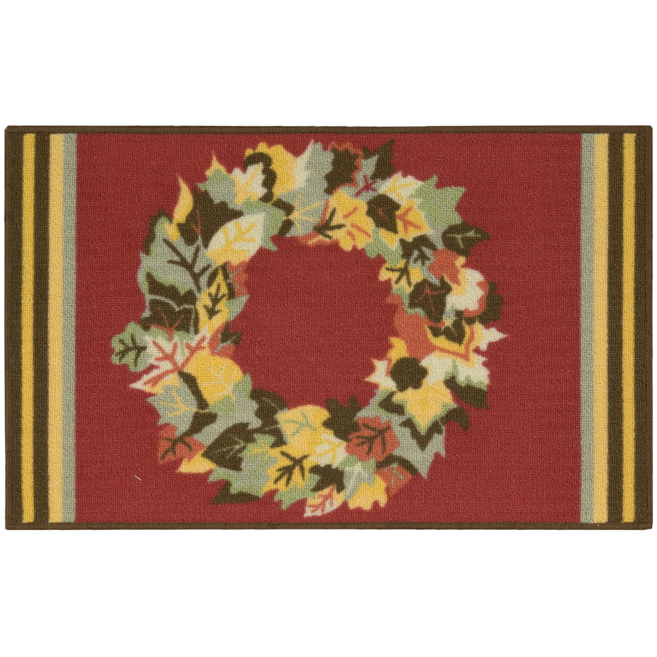 Nourison Essential Elements Wreath Red Accent Rug - 1'6" x 2'3"