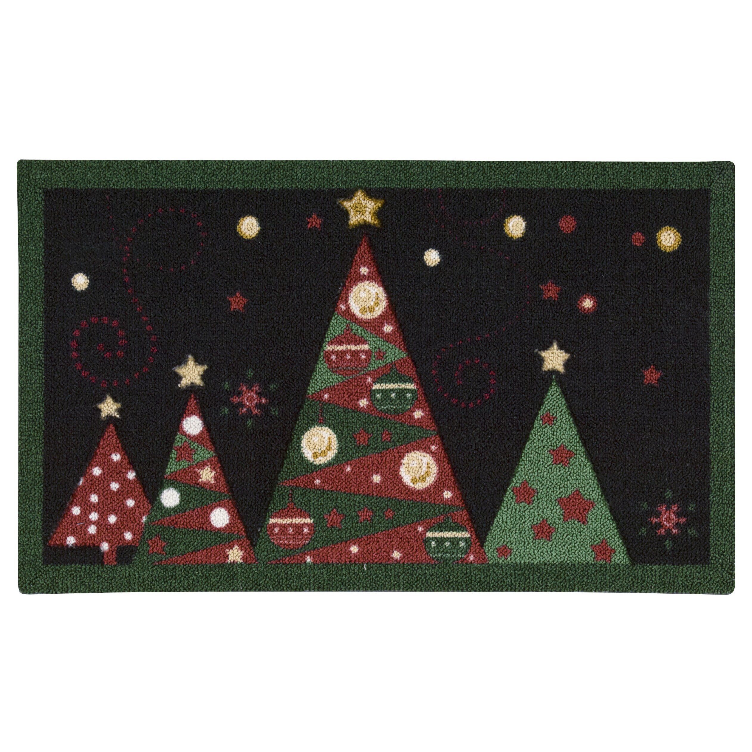 Nourison Enhance Christmas Tree Black Accent Rug - 1'6" x 2'6"