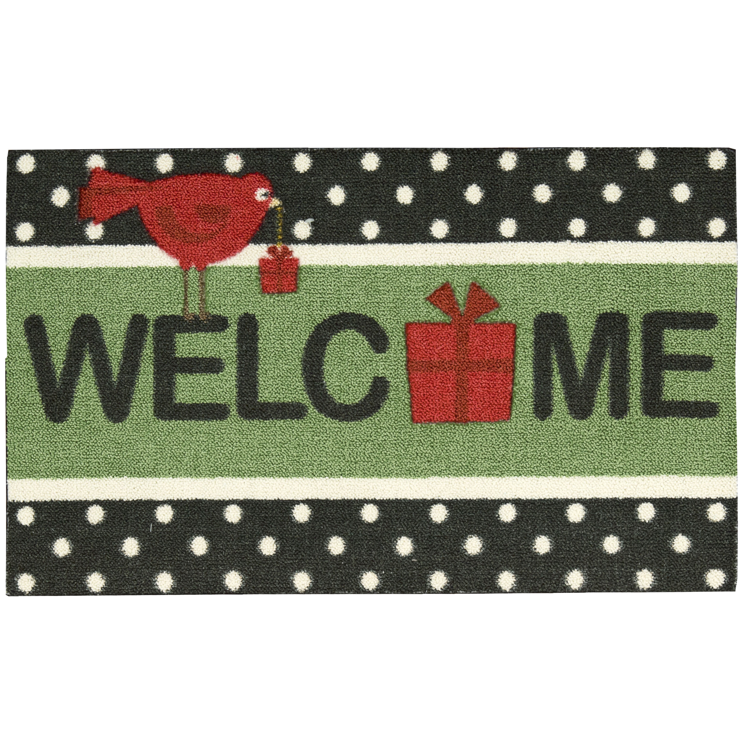 Nourison Enhance Bird Welcome Black Accent Rug - 1'8" x 2'9"