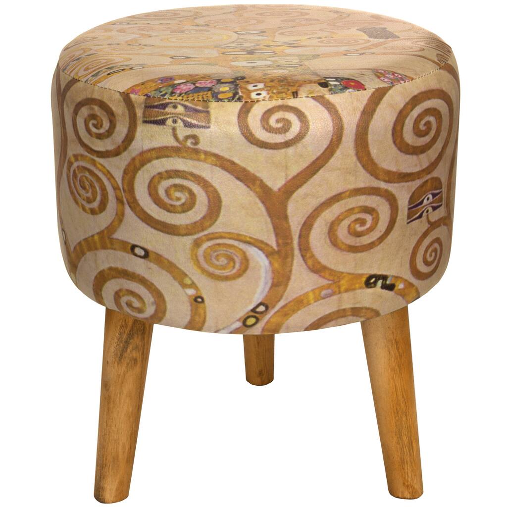 Handmade Klimt 'Tree of Life' Stool (China)