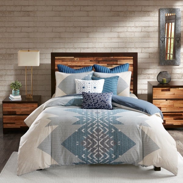 Shop Carson Carrington Blue Cotton Printed Duvet Cover Mini Set