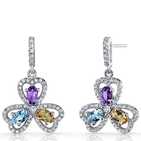 amethyst and citrine earrings