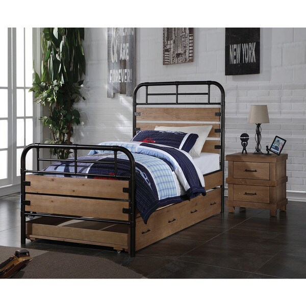 Shop Adams Brown Wood/Metal Antique Nightstand - Free ...