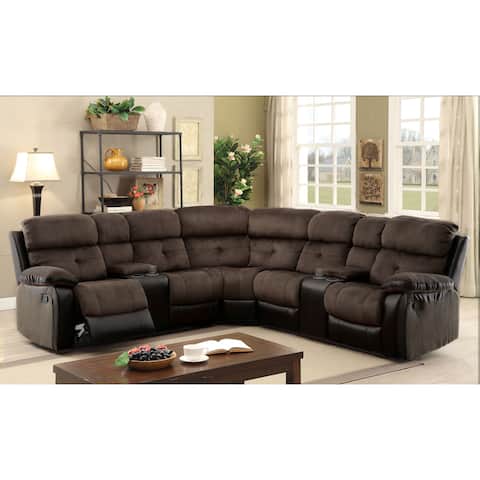 Furniture of America Brown Reclining Sectional Sofa