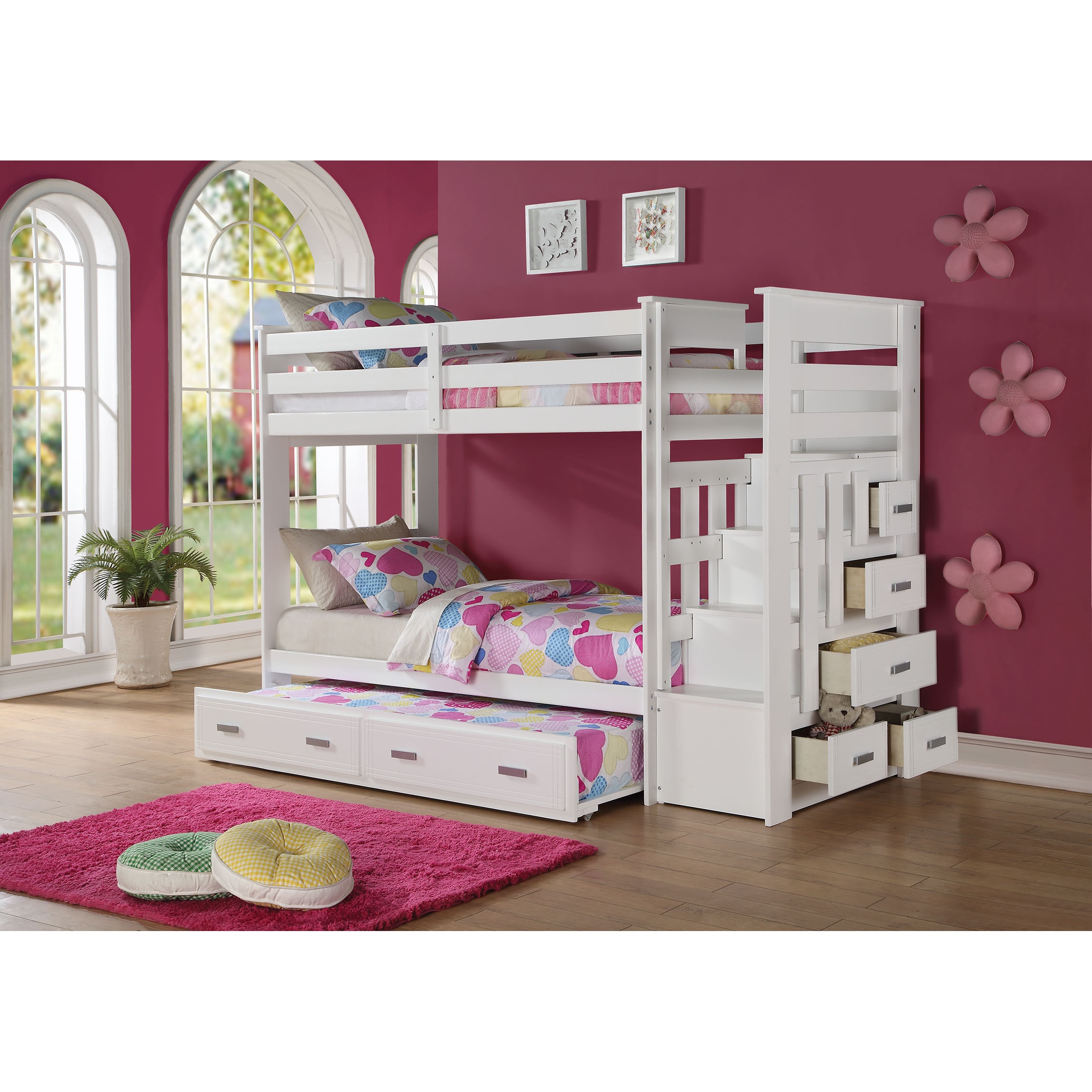 twin bunk bed with trundle