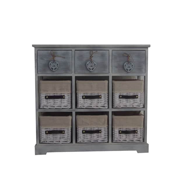 Shop Urban Port Country Style Grey Wood Storage Cabinet
