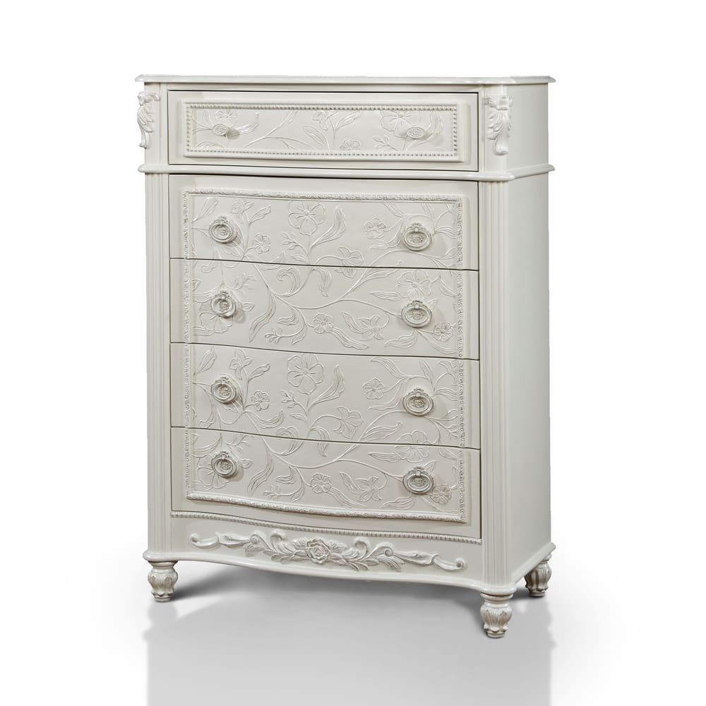 Furniture of America Hist Traditional White Solid Wood 5-drawer Chest