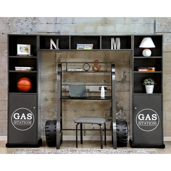 Furniture of America Loot Modern Grey 3-piece Cabinet and Shelf Set