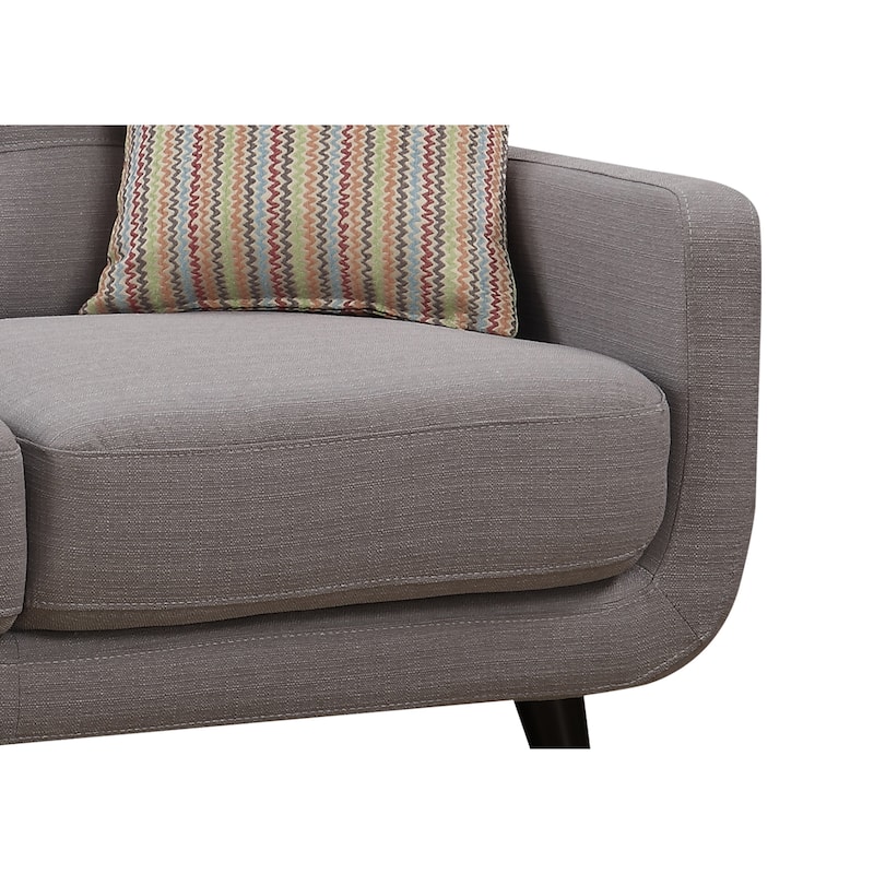 Crystal Gray Mid-Century Loveseat