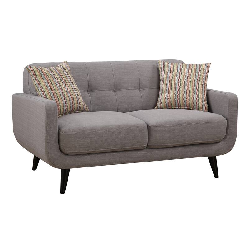 Crystal Gray Mid-Century Loveseat