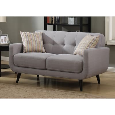 Crystal Gray Mid-Century Loveseat