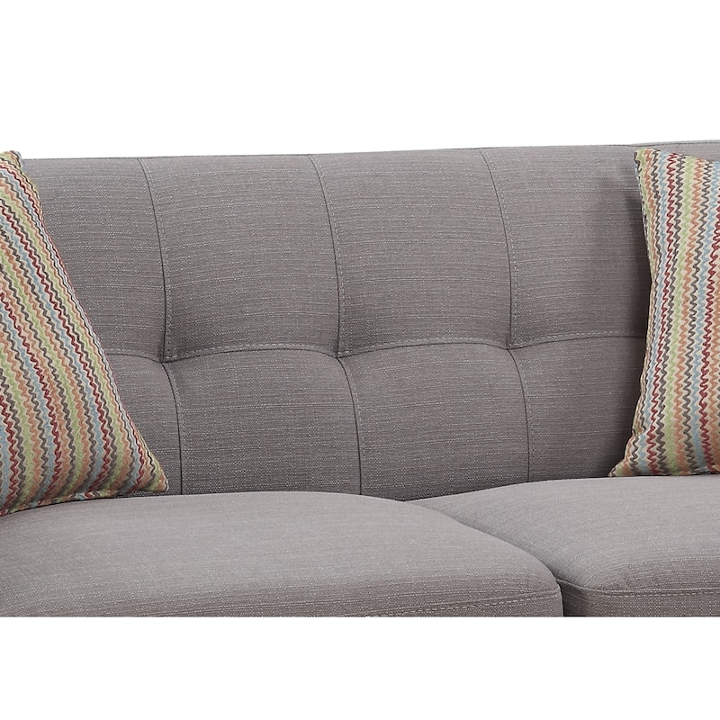 Crystal Gray Mid-Century Loveseat