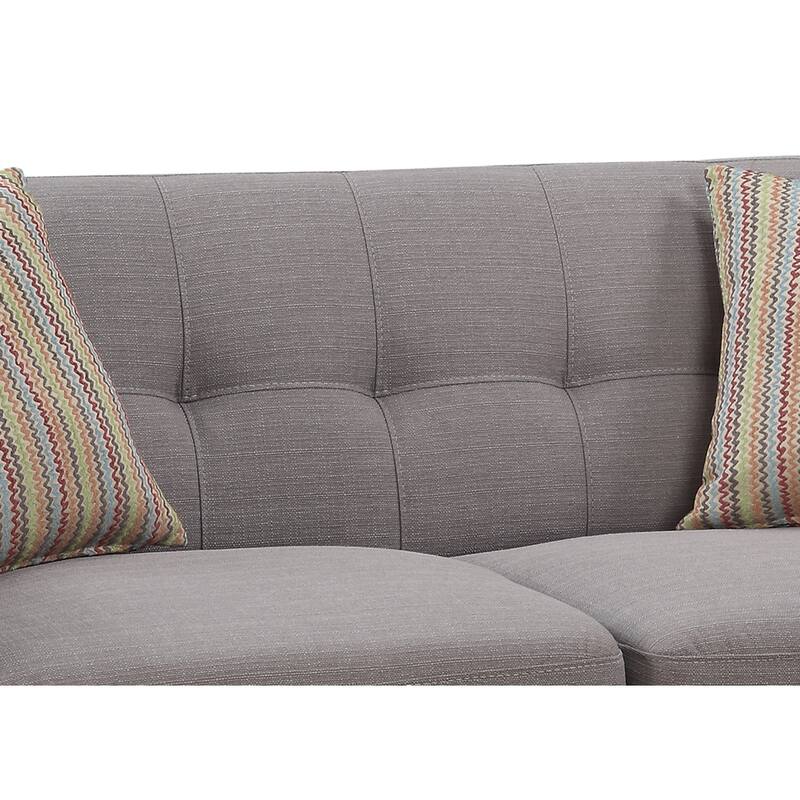 Crystal Gray Mid-Century Loveseat