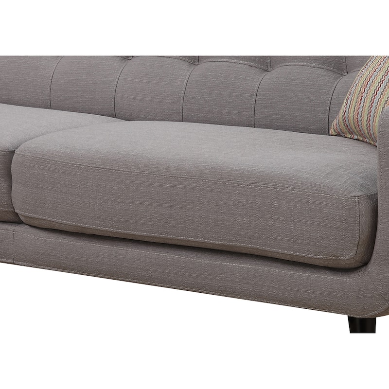 Crystal Grey 2-Piece Sofa and Loveseat Living Room Set