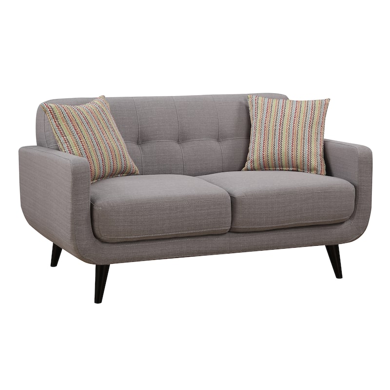 Crystal Grey 2-Piece Sofa and Loveseat Living Room Set