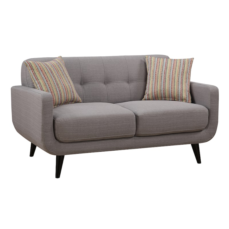 Crystal Grey 2-Piece Sofa and Loveseat Living Room Set