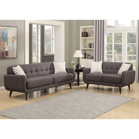 Carson Carrington Stykkisholmur Charcoal 2-piece Sofa and Loveseat Living Room Set