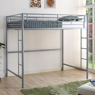 Walker Edison Abner Silver Metal Full Size Loft Bed