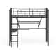 preview thumbnail 3 of 4, Senon Loft Bed with Desk, Silver & Black