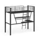 preview thumbnail 5 of 4, Senon Loft Bed with Desk, Silver & Black
