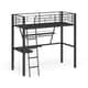 preview thumbnail 2 of 4, Senon Loft Bed with Desk, Silver & Black