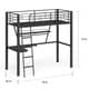 preview thumbnail 6 of 4, Senon Loft Bed with Desk, Silver & Black