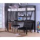 preview thumbnail 1 of 4, Senon Loft Bed with Desk, Silver & Black